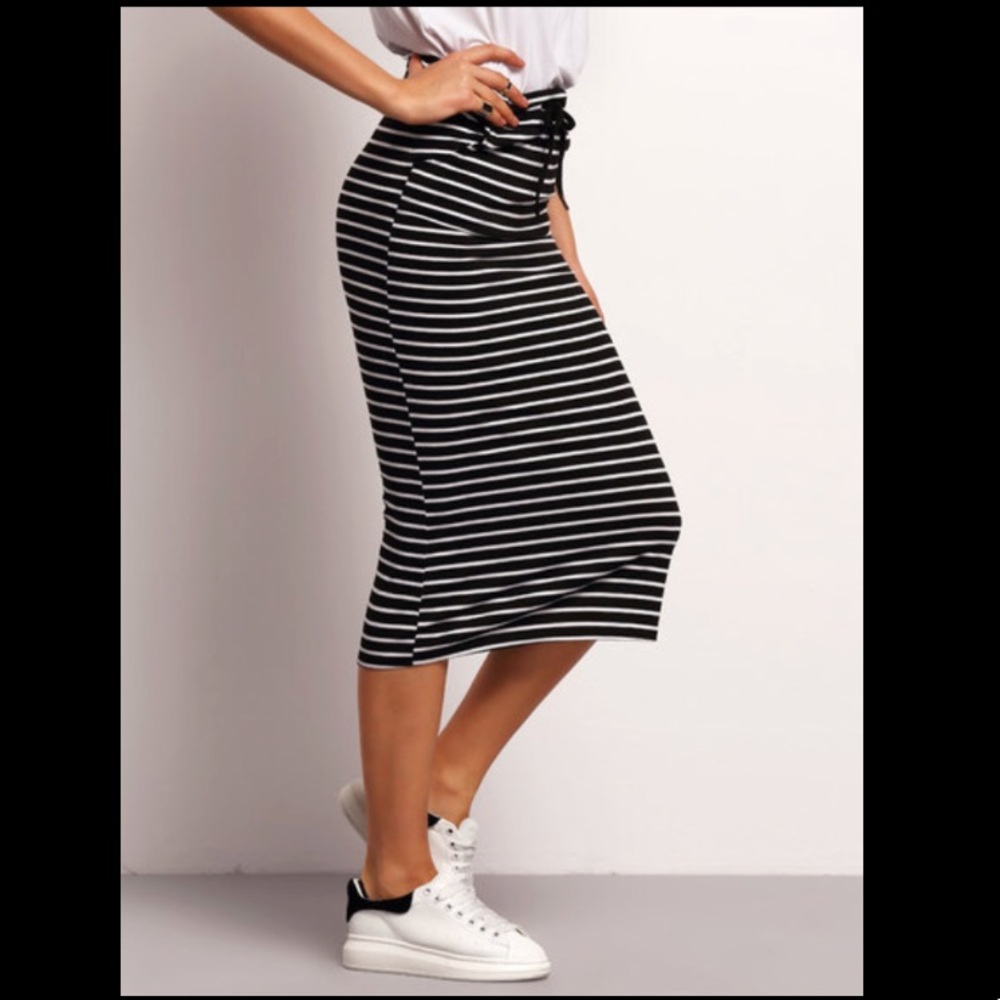 👀HP x2 NEW Striped Midi Skirt - Picture 2 of 5